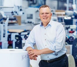 Bild på Patrik Jenemark, vd på Nordvalls Etikett.